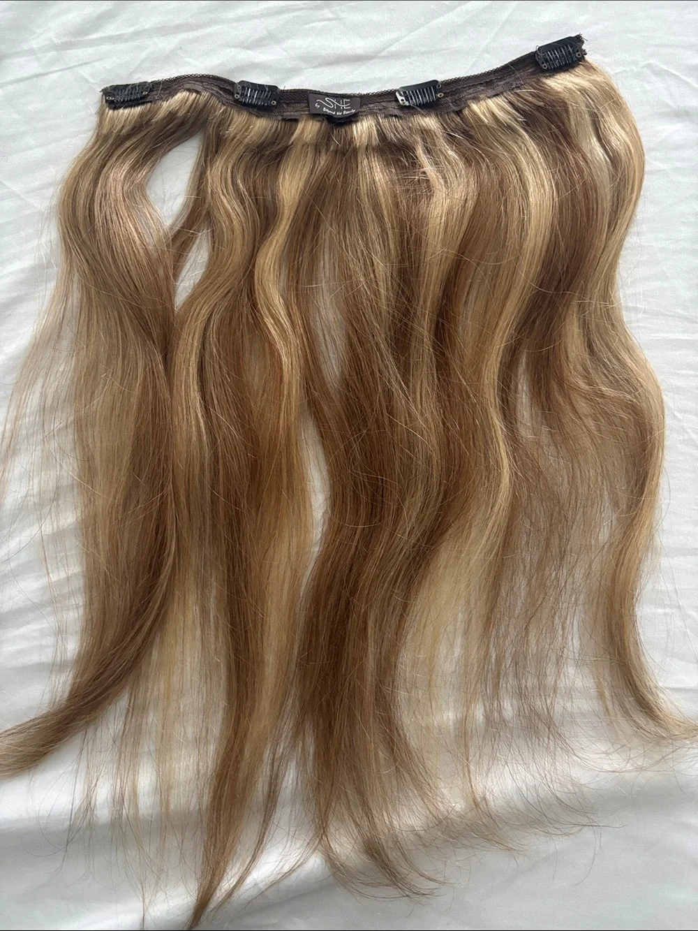 Blonde Clip-In Hair Extension Weft - Natural Blonde clip in human